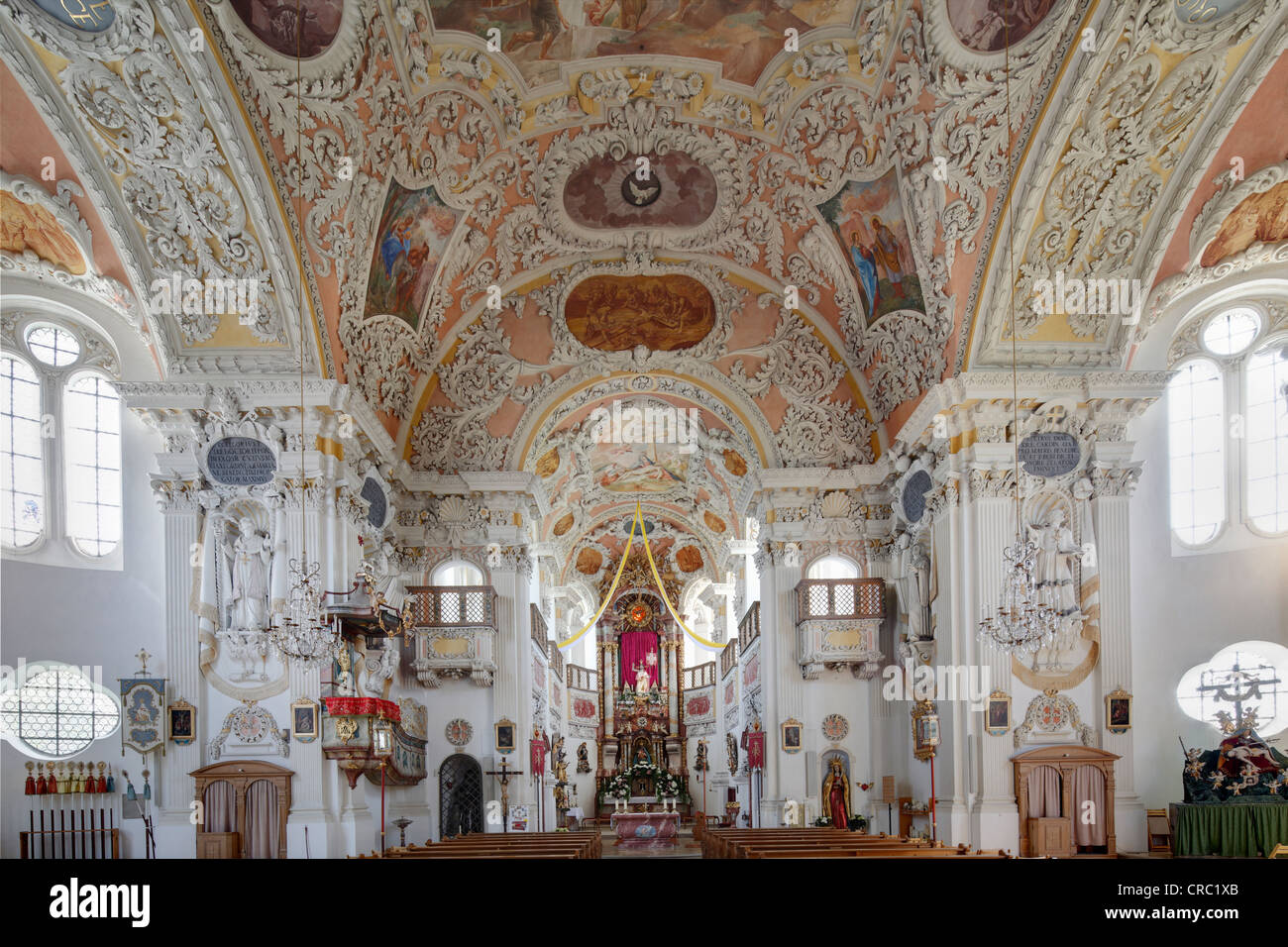 Pilgrimage church of the Virgin Mary, Vilgertshofen, Pfaffenwinkel, Upper Bavaria, Bavaria, Germany, Europe Stock Photo