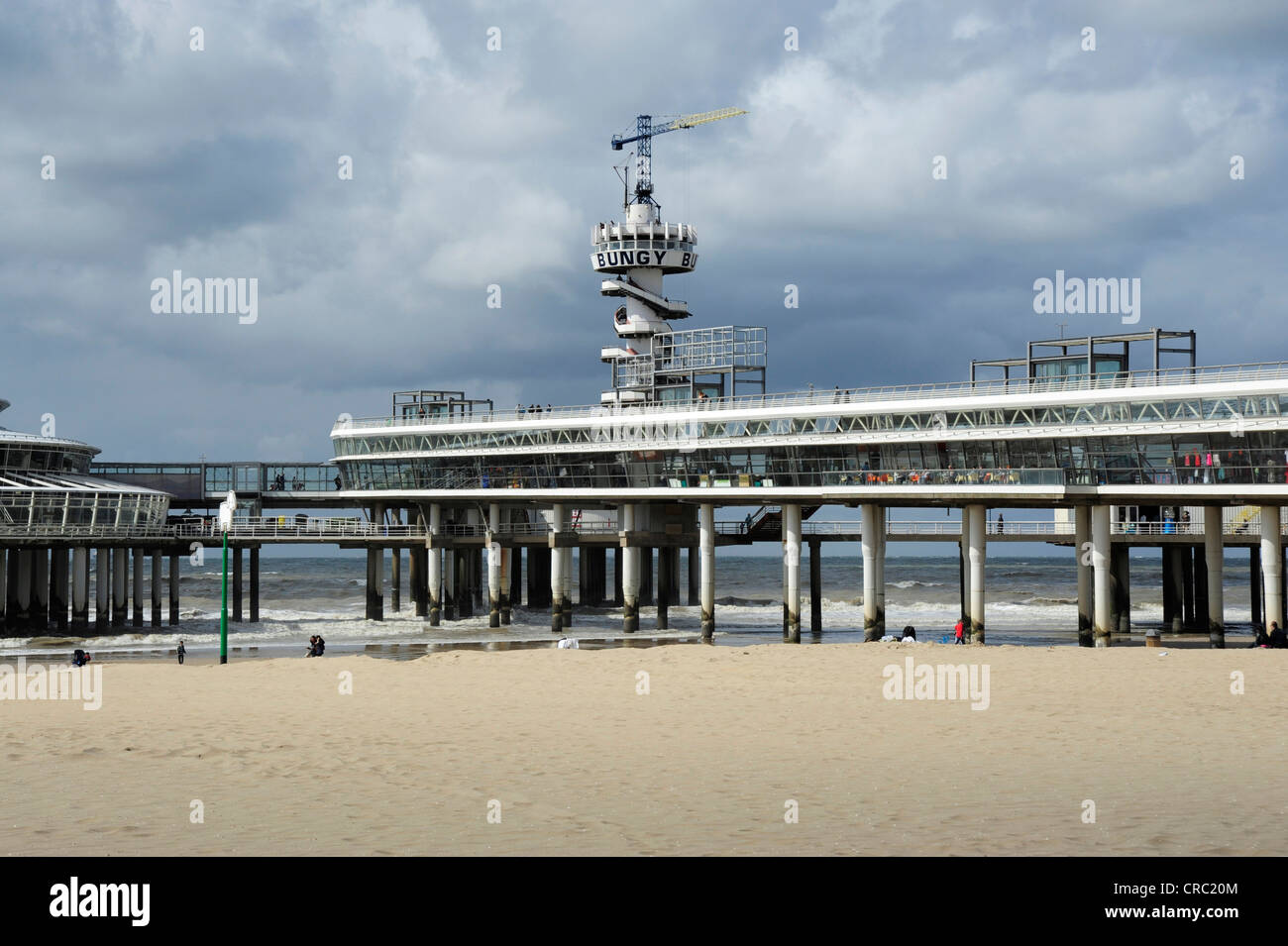 Beach and pier of Scheveningen, Den Haag, The Hague, Dutch North Sea coast, Holland, Netherlands, Benelux, Europe Stock Photo