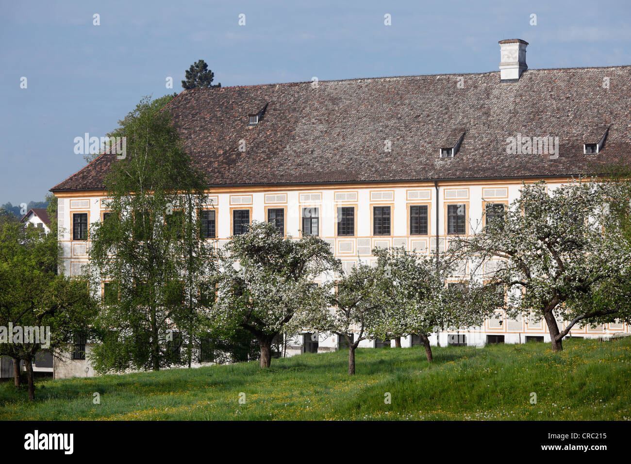Kloster Wessobrunn monastery, Pfaffenwinkel, Upper Bavaria, Bavaria, Germany, Europe Stock Photo