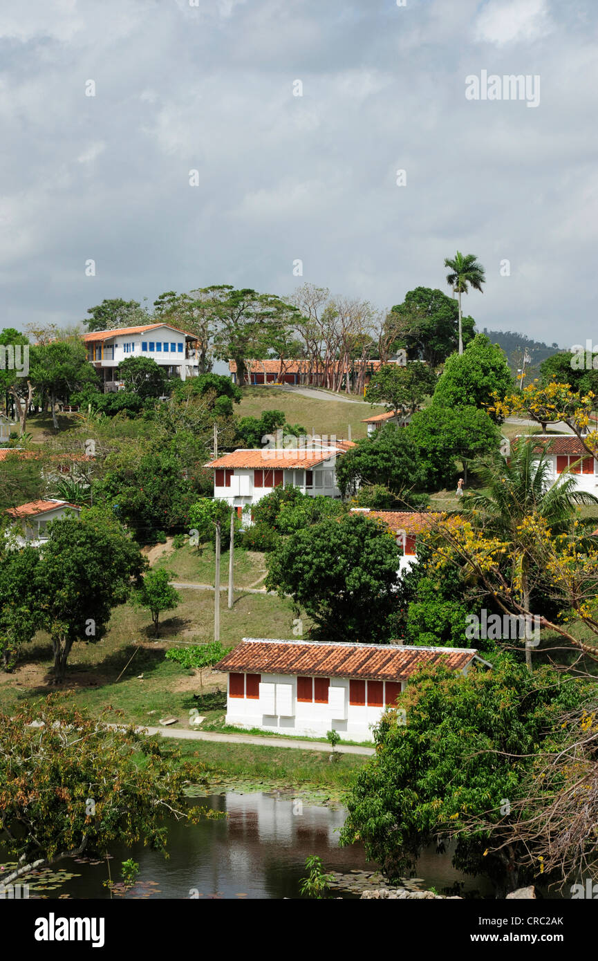 Houses in Las Terrazas, a village cooperative in the nature reserve of the Sierra del Rosario mountain range Stock Photo