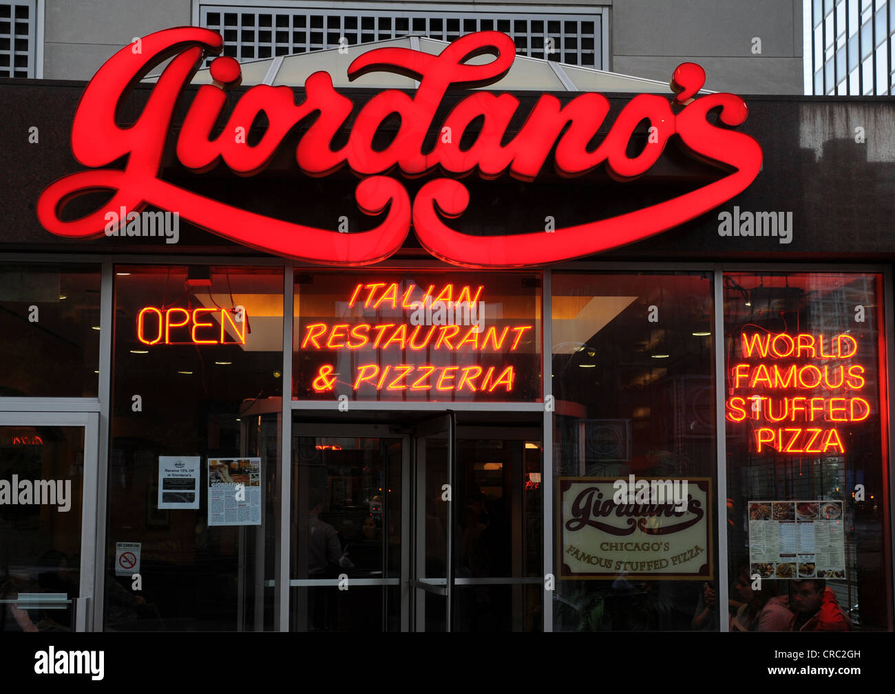 GIORDANO'S FAMOUS ITALIAN PIZZA RESTAURANT,CHICAGO,ILLINOIS Stock Photo