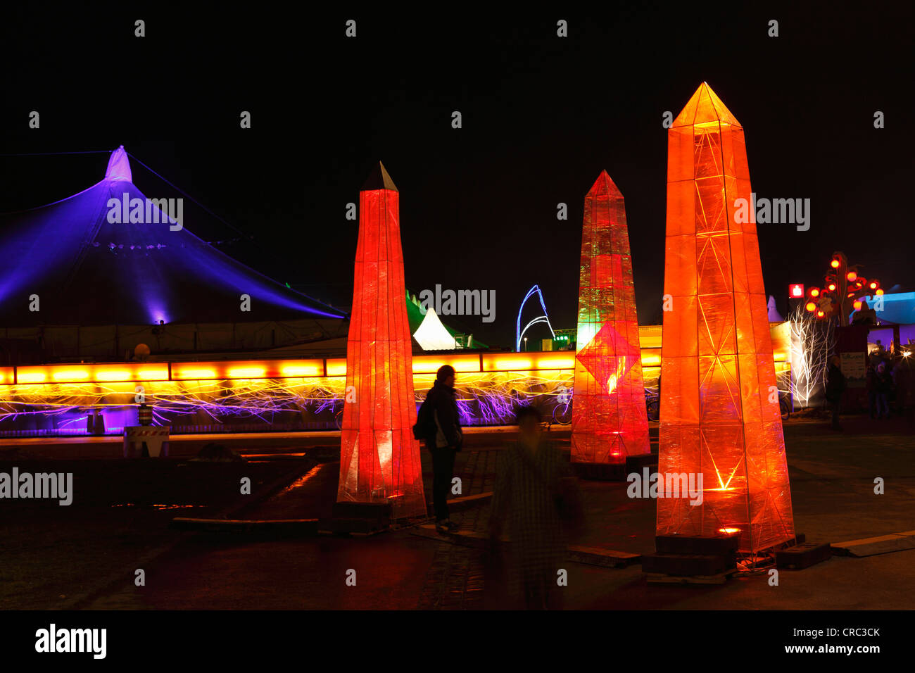 Tollwood Winter Festival, Theresienwiese, Munich, Bavaria, Germany, Europe Stock Photo