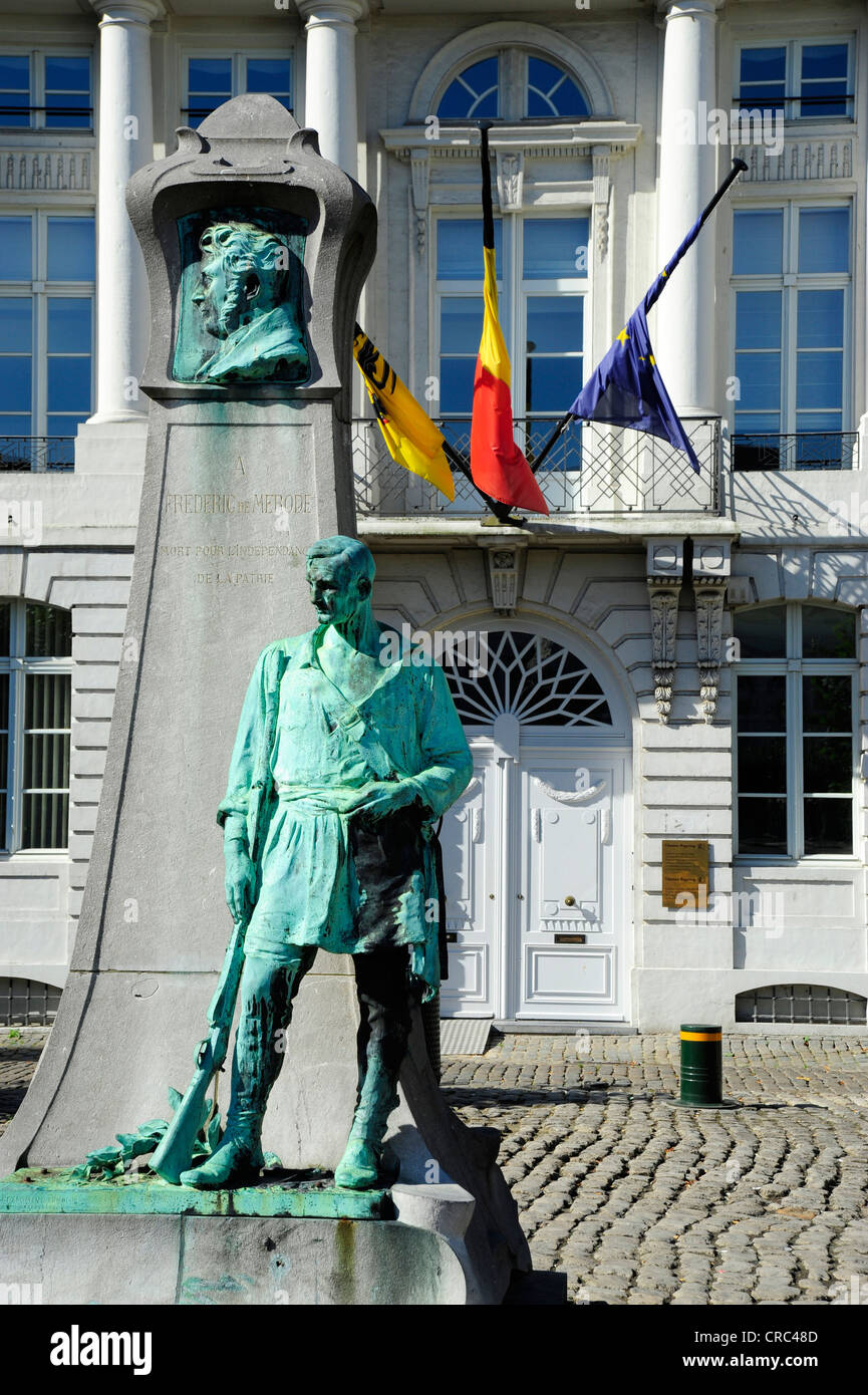 Memorial to Frederic de Merode, monument on Place des Martyrs or  Martelaarsplein square, city centre, Brussels, Belgium, Benelux Stock Photo  - Alamy