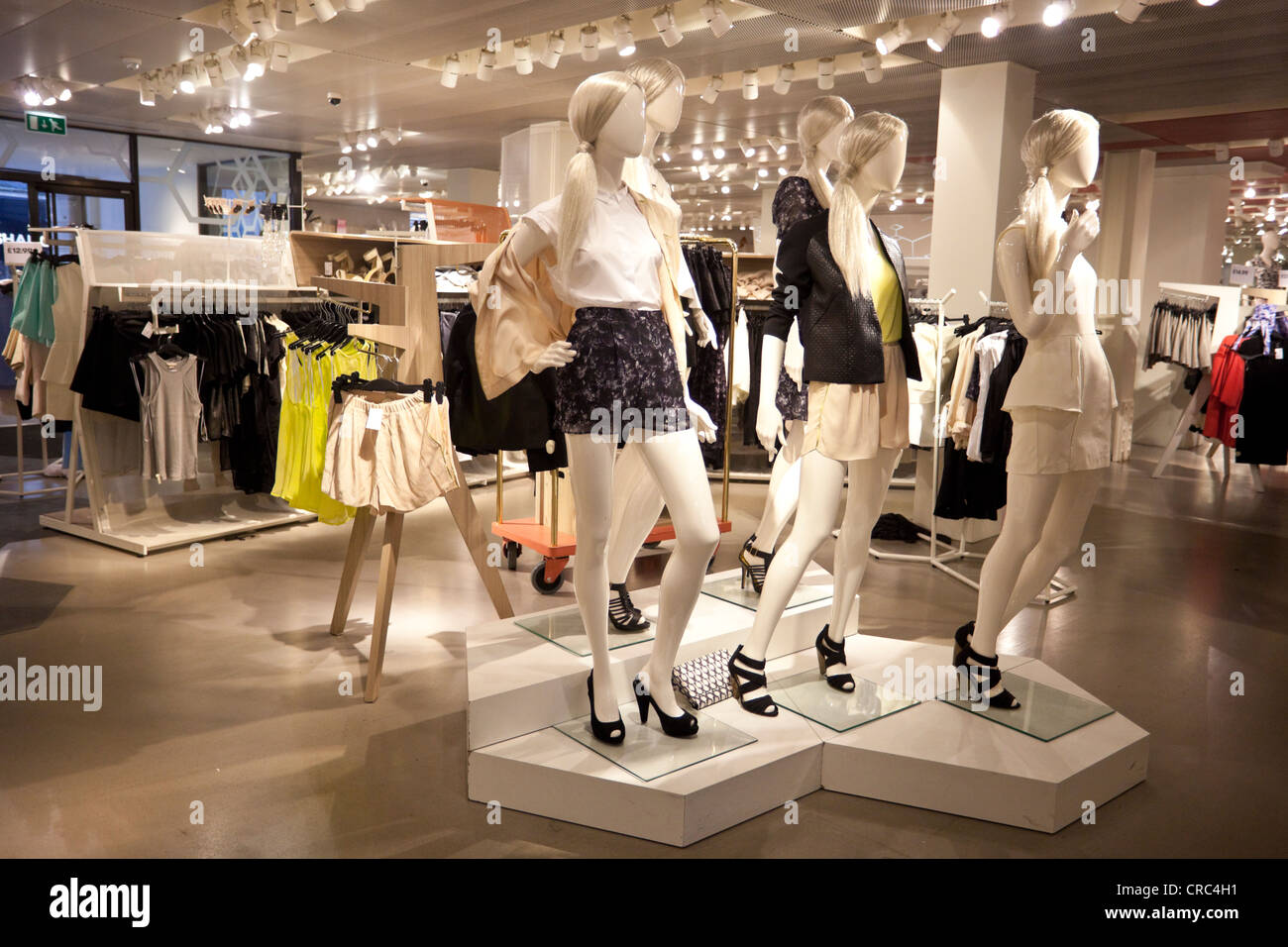 Female mannequins in a fashion shop, London, England, UK Stock Photo