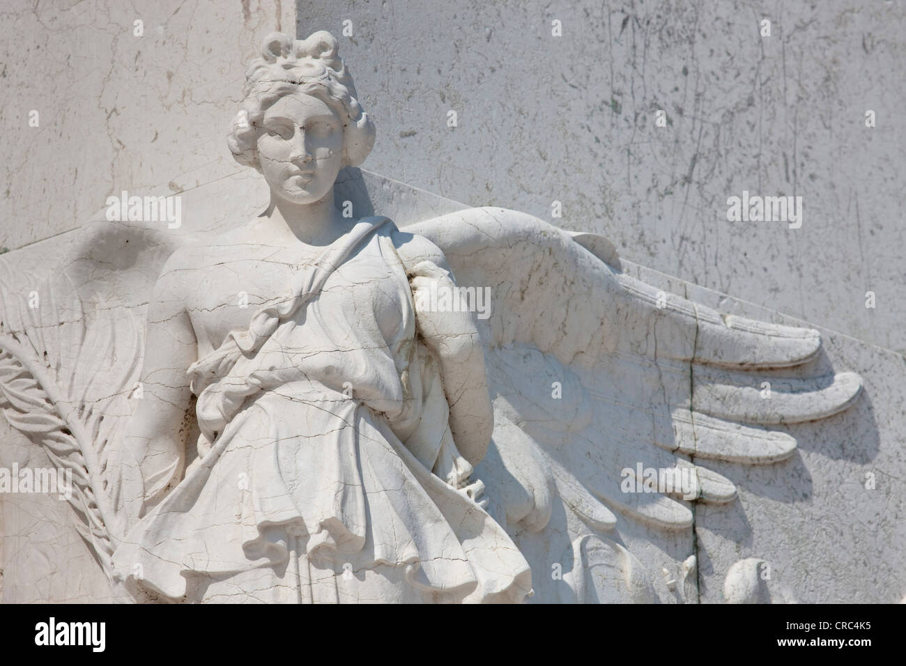 Angel statue in white marble, at the Il Vittoriano monument, Piazza Venezia, Rome, Italy, Europe Stock Photo