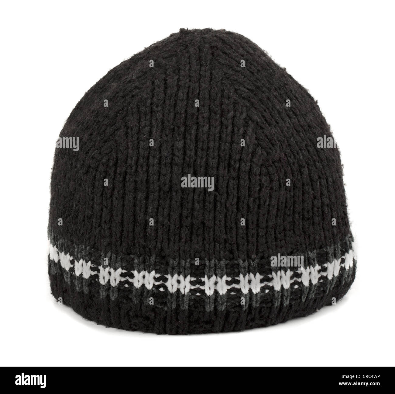 Black winter tuque isolated on white Stock Photo