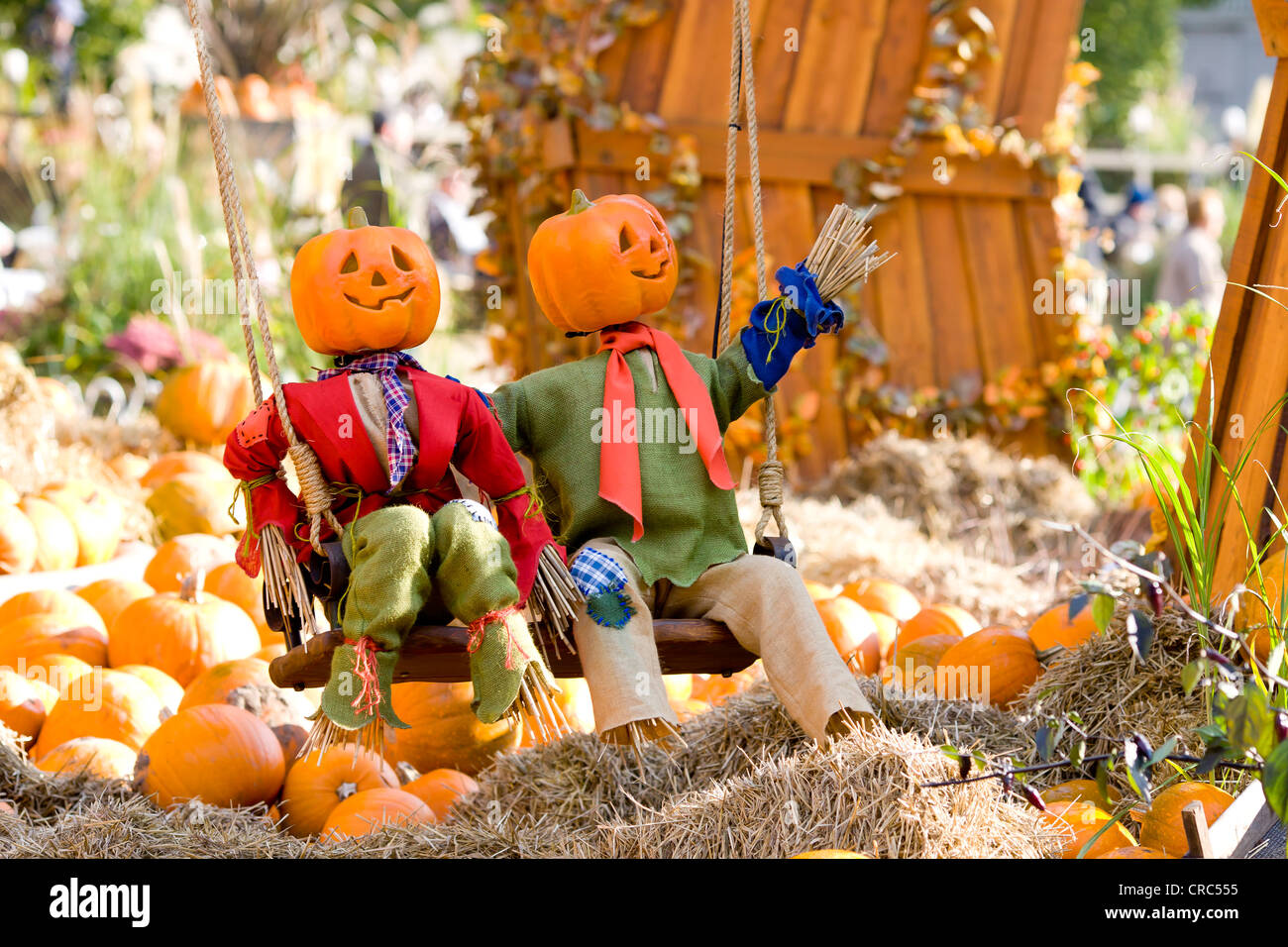 Halloween scarecrows in Tivoli, Copenhagen, Denmark, Europe Stock Photo