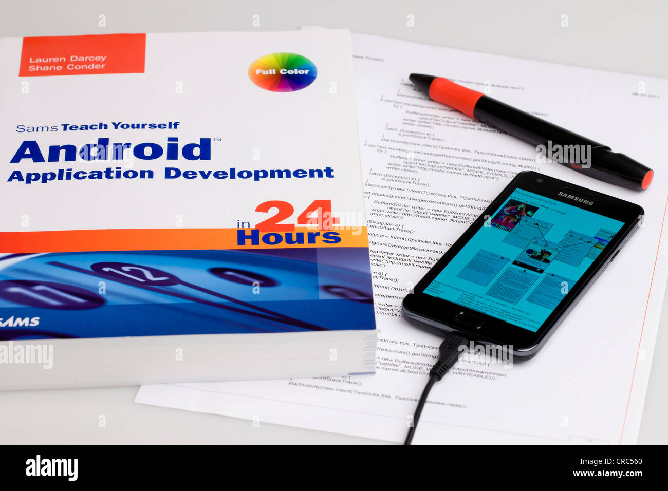 Android smartphone application development Stock Photo