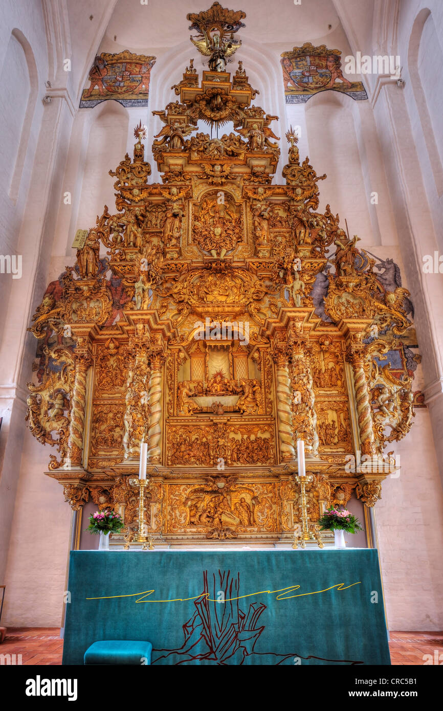 The altar in Sct. Olai Domkirke cathedral, Helsingør, Elsinore, Denmark, Europe Stock Photo