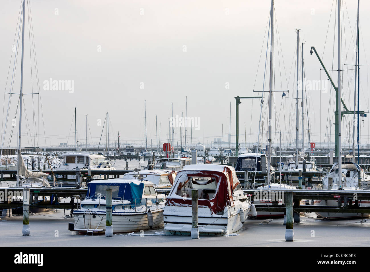 Winter scene from Kastrup harbour, Denmark, Europe Stock Photo