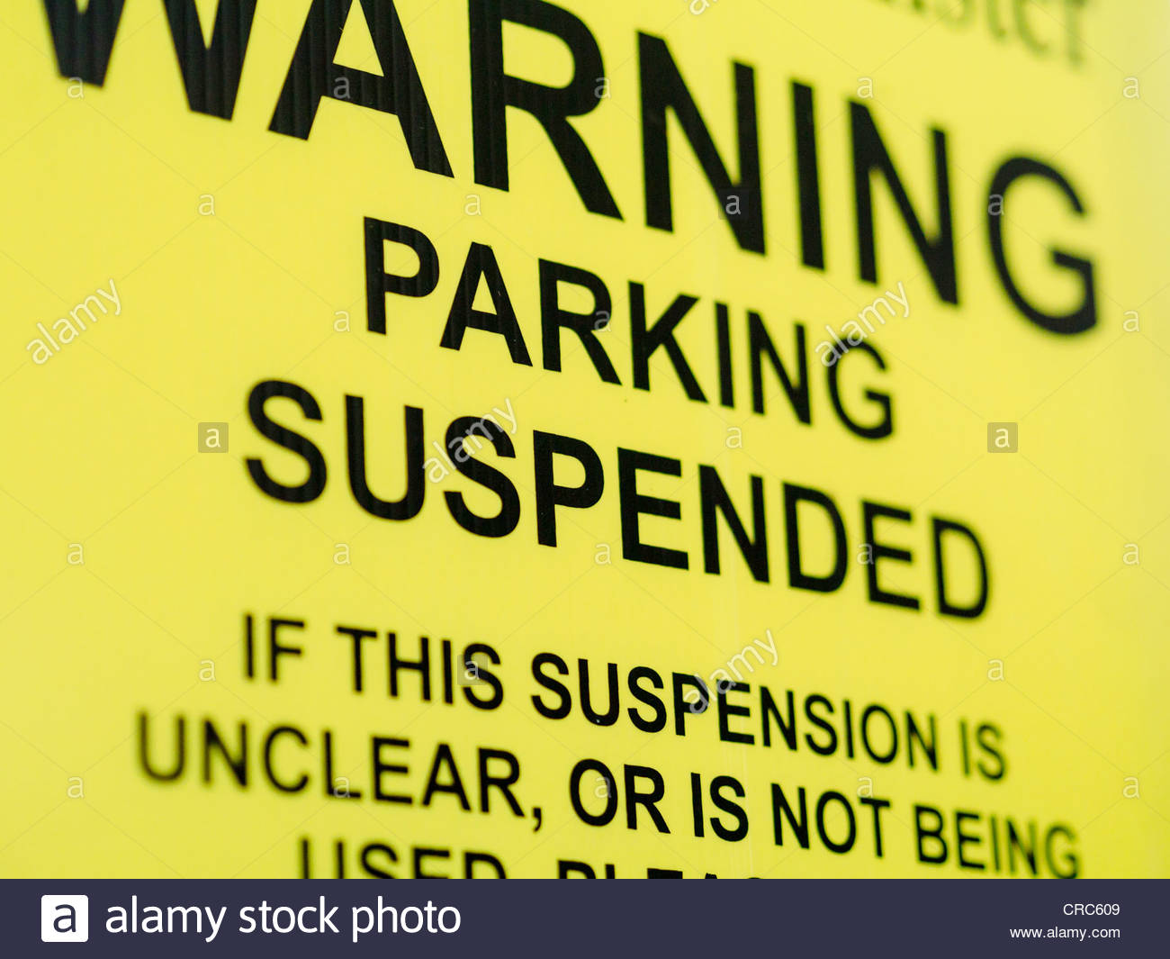 Warning Parking Suspension Sign High Resolution Stock Photography and