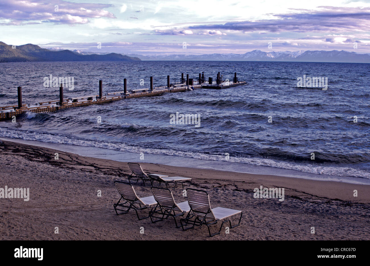 Lake Tahoe from beach at Incline village Nevada USA Stock Photo