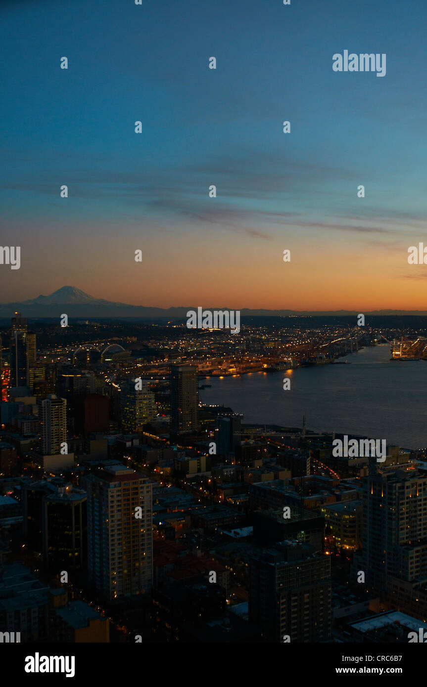 Aerial view of Seattle city skyline Stock Photo