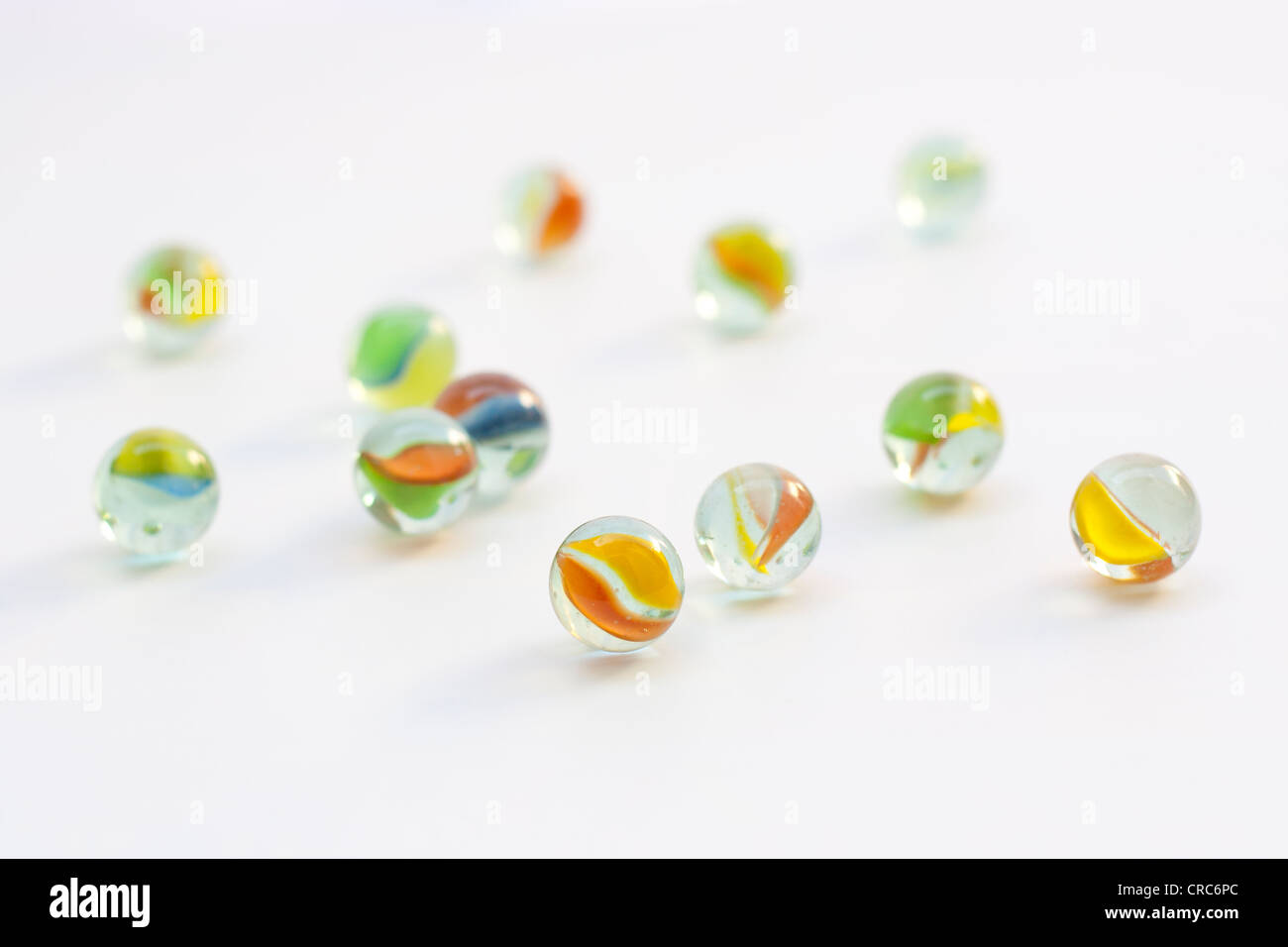 glass ball, sphere shape toy, transparent and colorful Stock Photo