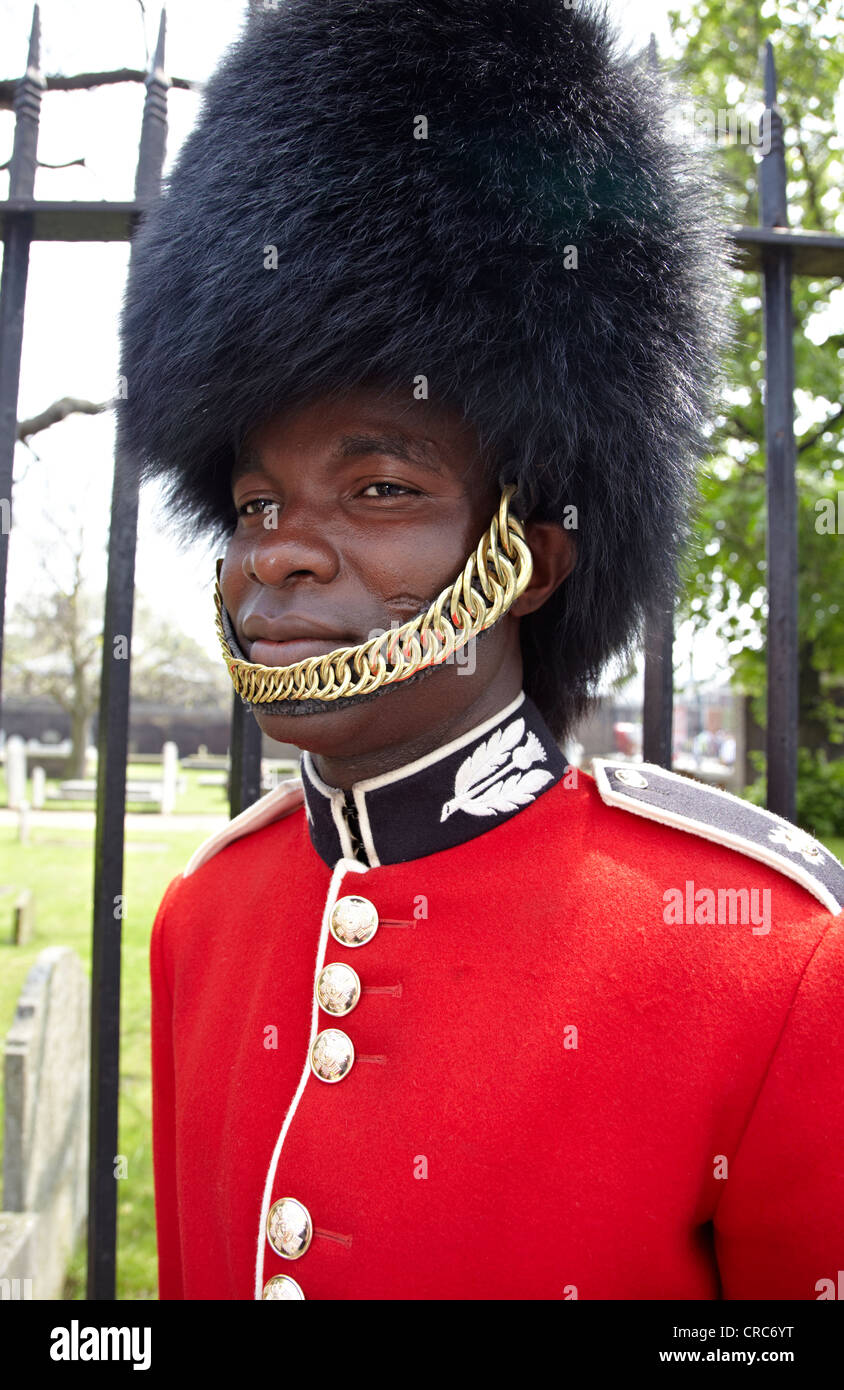 Grenadier Guard In Busby Hat London UK Stock Photo