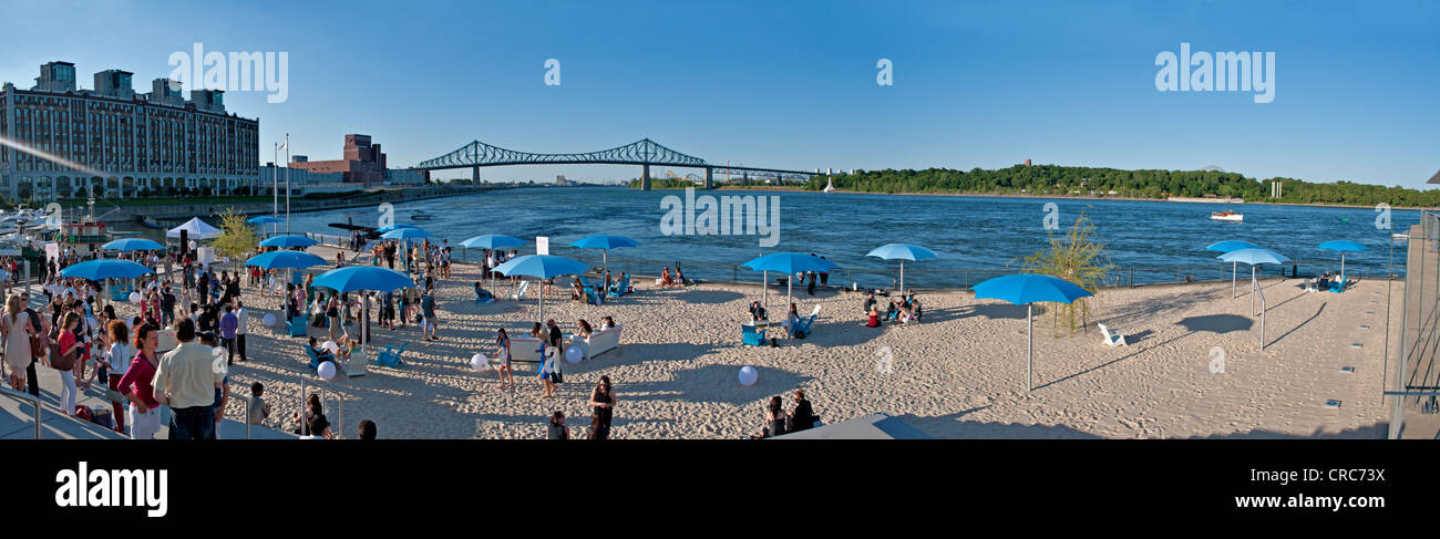 Canada,Quebec,panoramic view of the Montreal urban beach Stock Photo