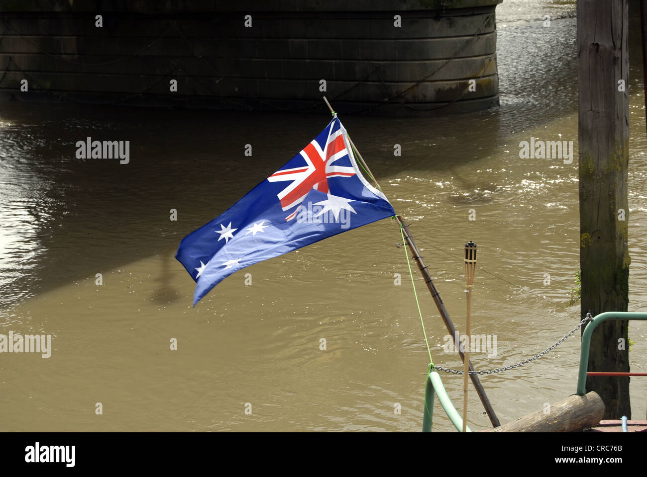 Australian Flag on the Thames Stock Photo