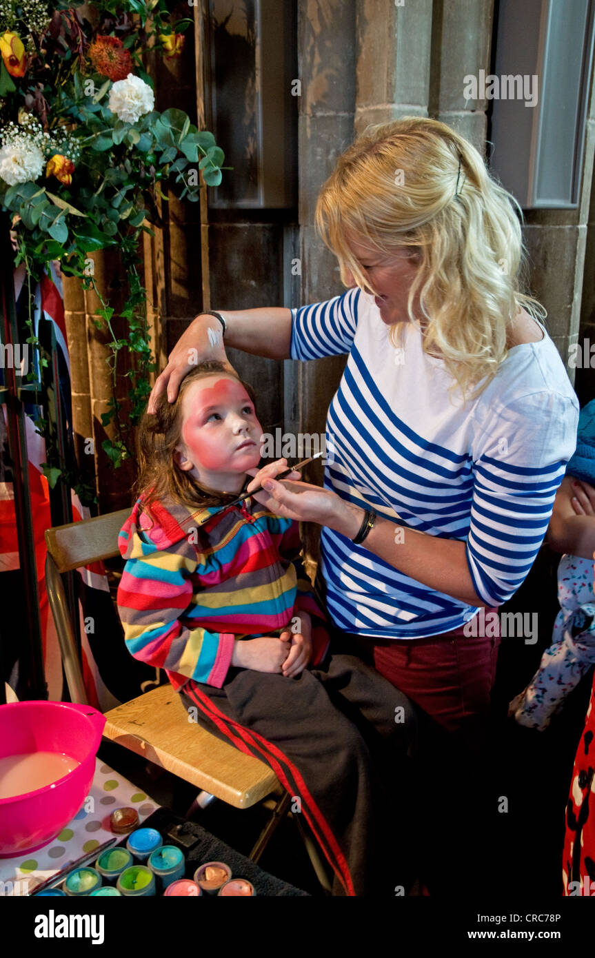 Children's Face painting by Suzanne Lilley during "Big Jubilee Lunch