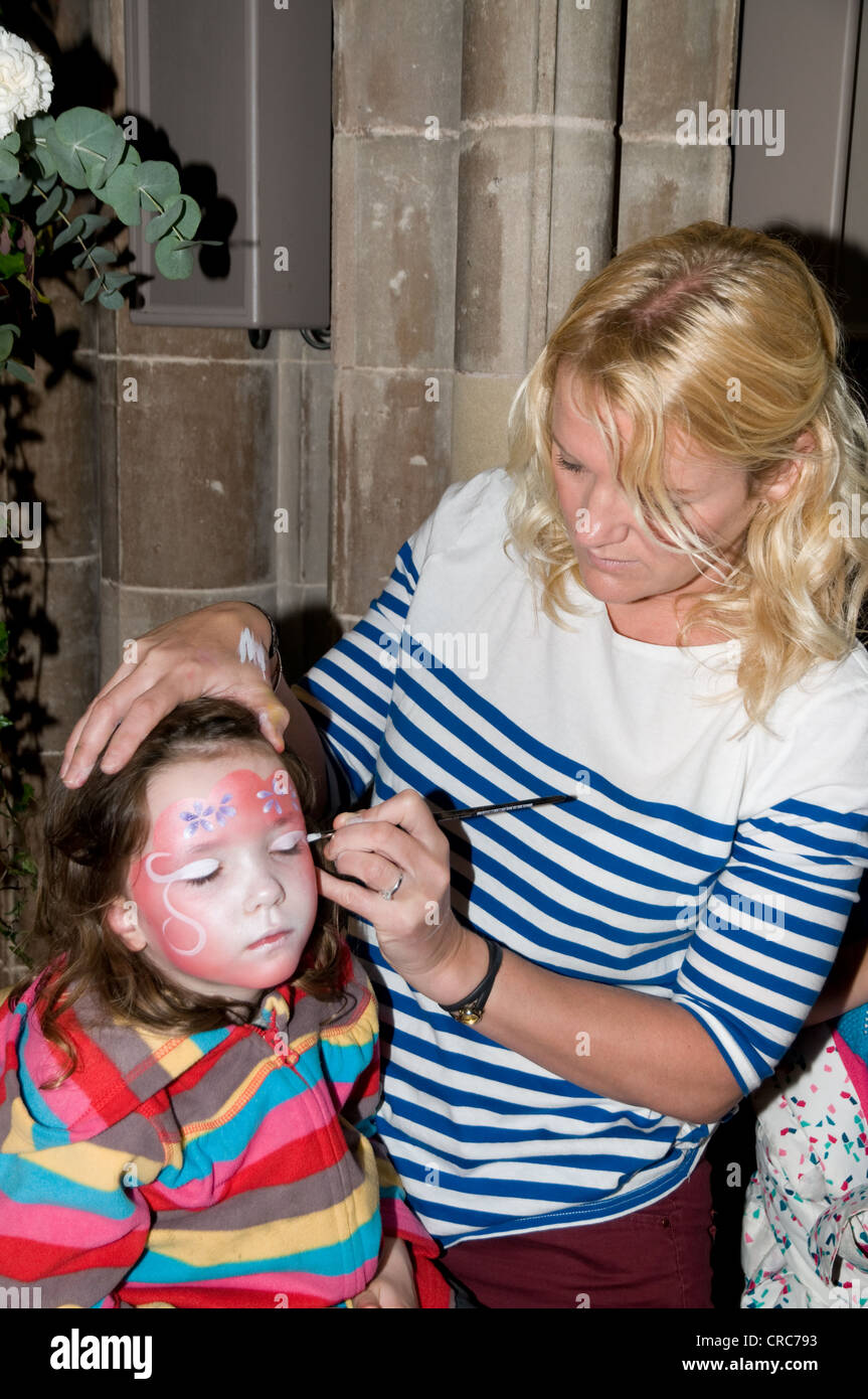 Children's Face painting by Suzanne Lilley during "Big Jubilee Lunch