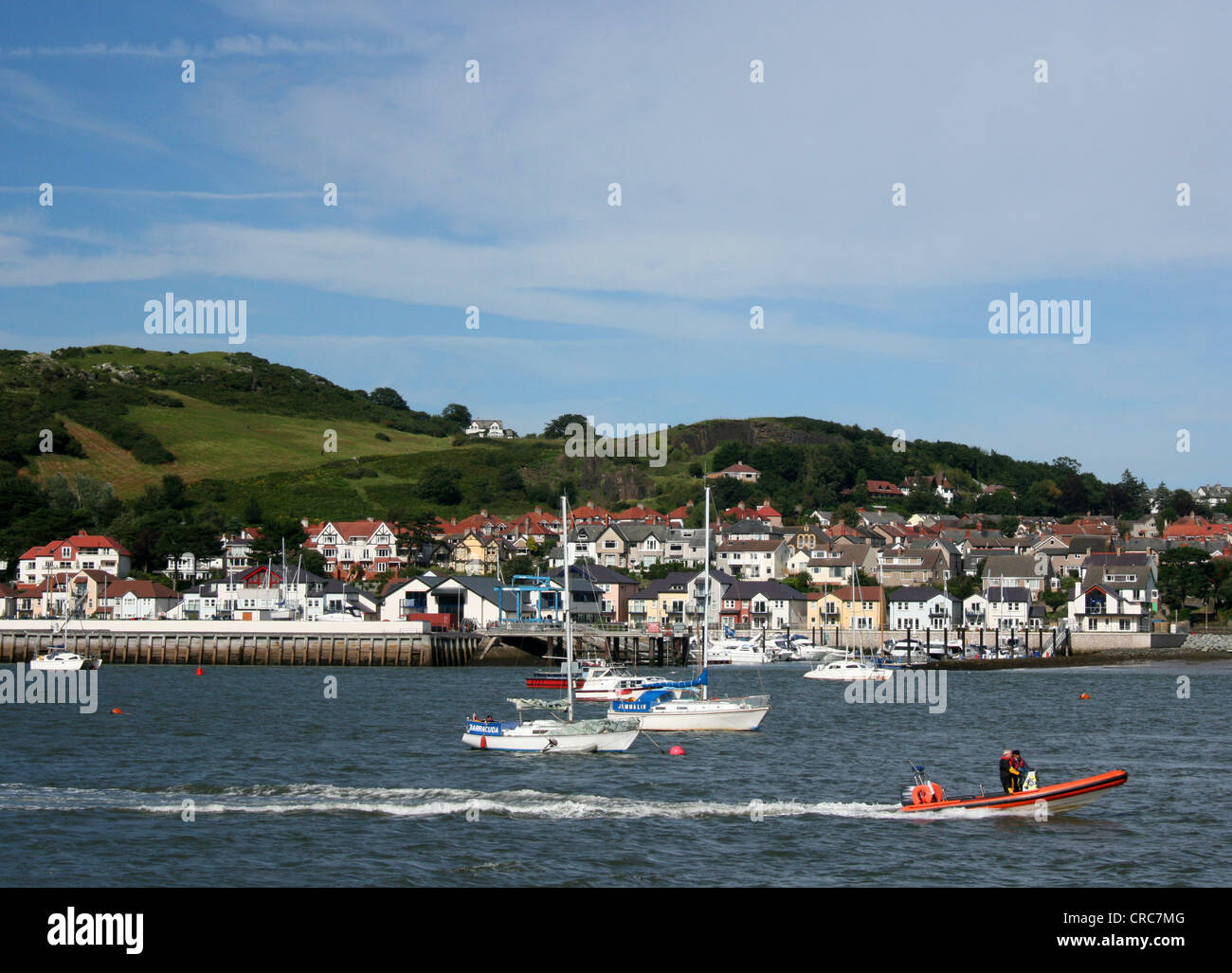 Looking across Conwy harbour to Deganwy, North Wales, Europe Stock Photo