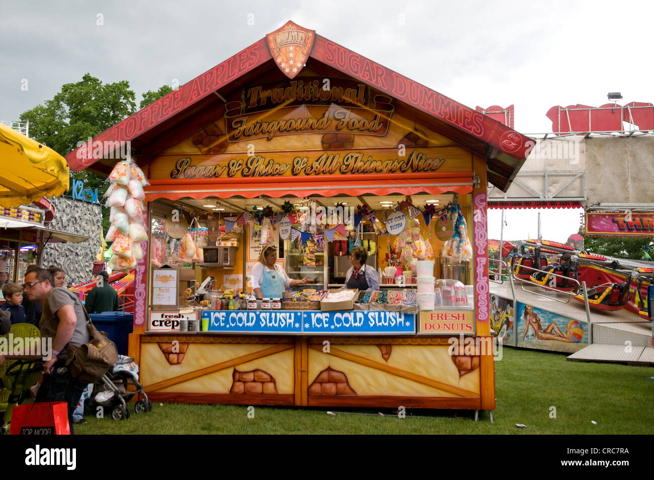 Fairgound stall selling ice cream and drinks in Fair at Lichfield Bower