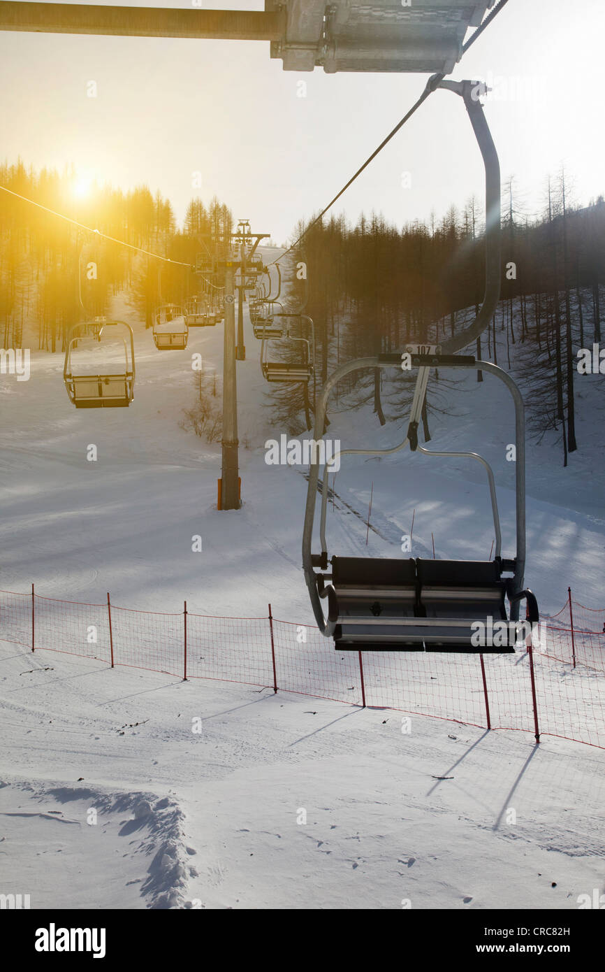 Italian ski resort chair lift hi-res stock photography and images - Alamy