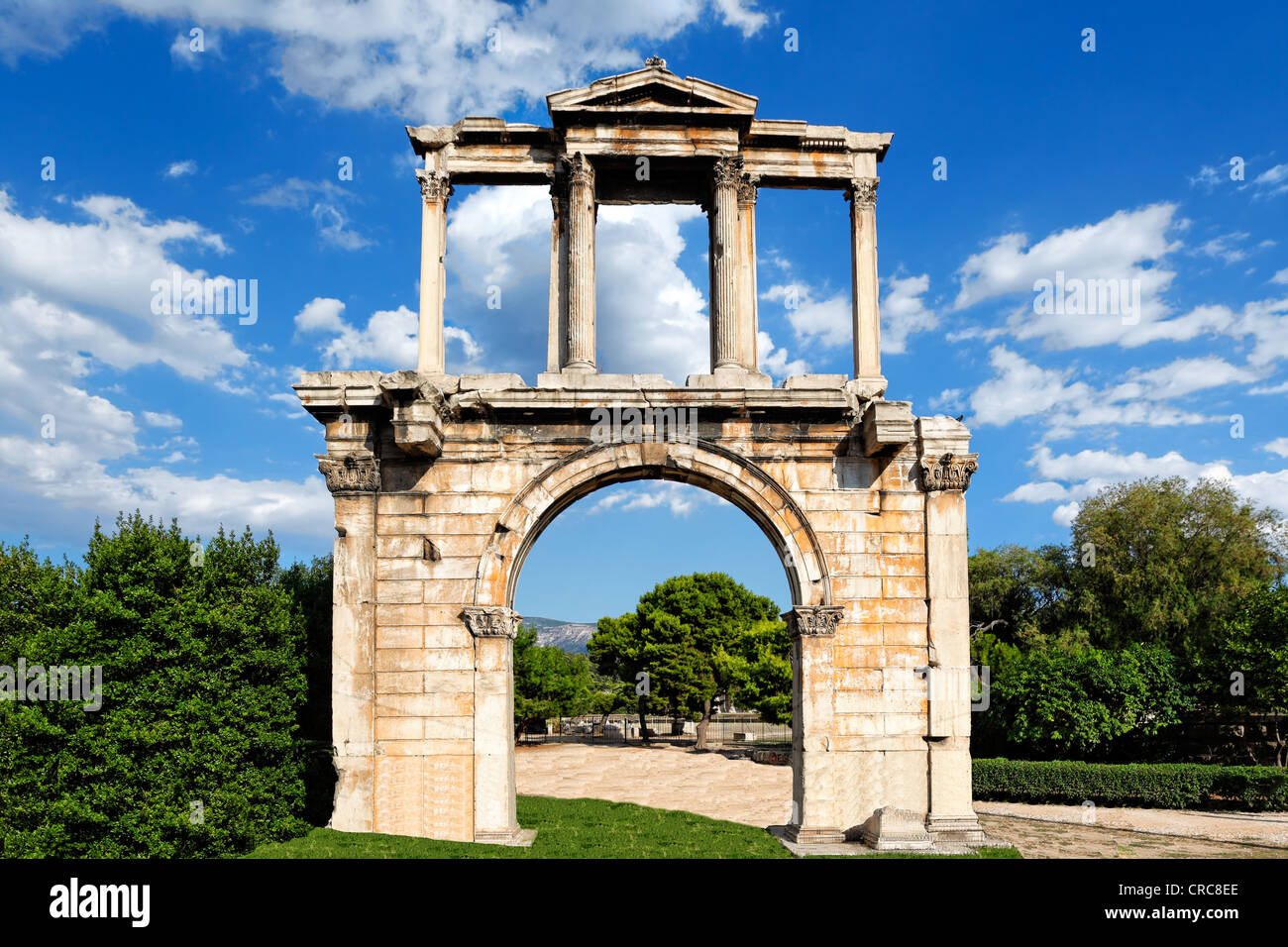 Arch of Hadrian (132 A.D.) in Athens, Greece Stock Photo