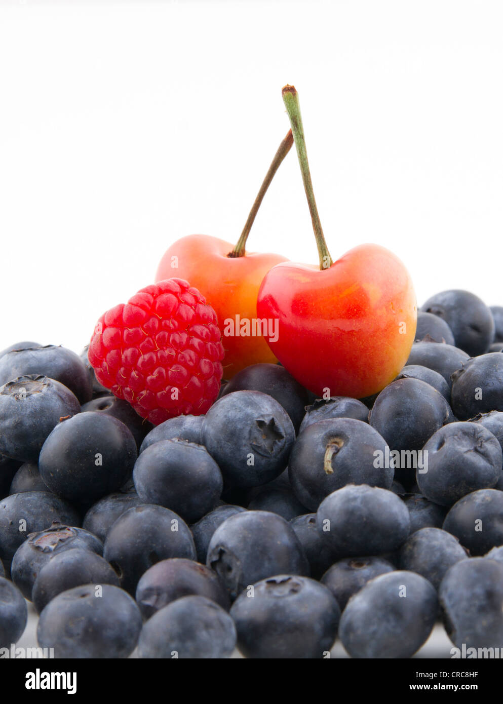 Mixed berries in a pile Stock Photo
