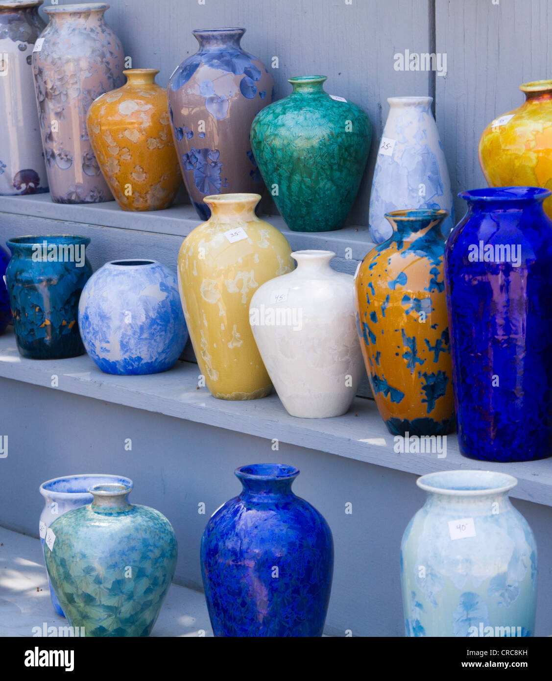 Colorful crystalline glaze pottery Stock Photo Alamy