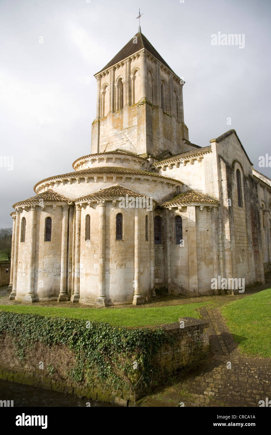 Church of St Hilaire Melle Deux Sevres Poitou Charentes France Melle St Hilaire Romanesque church Stock Photo
