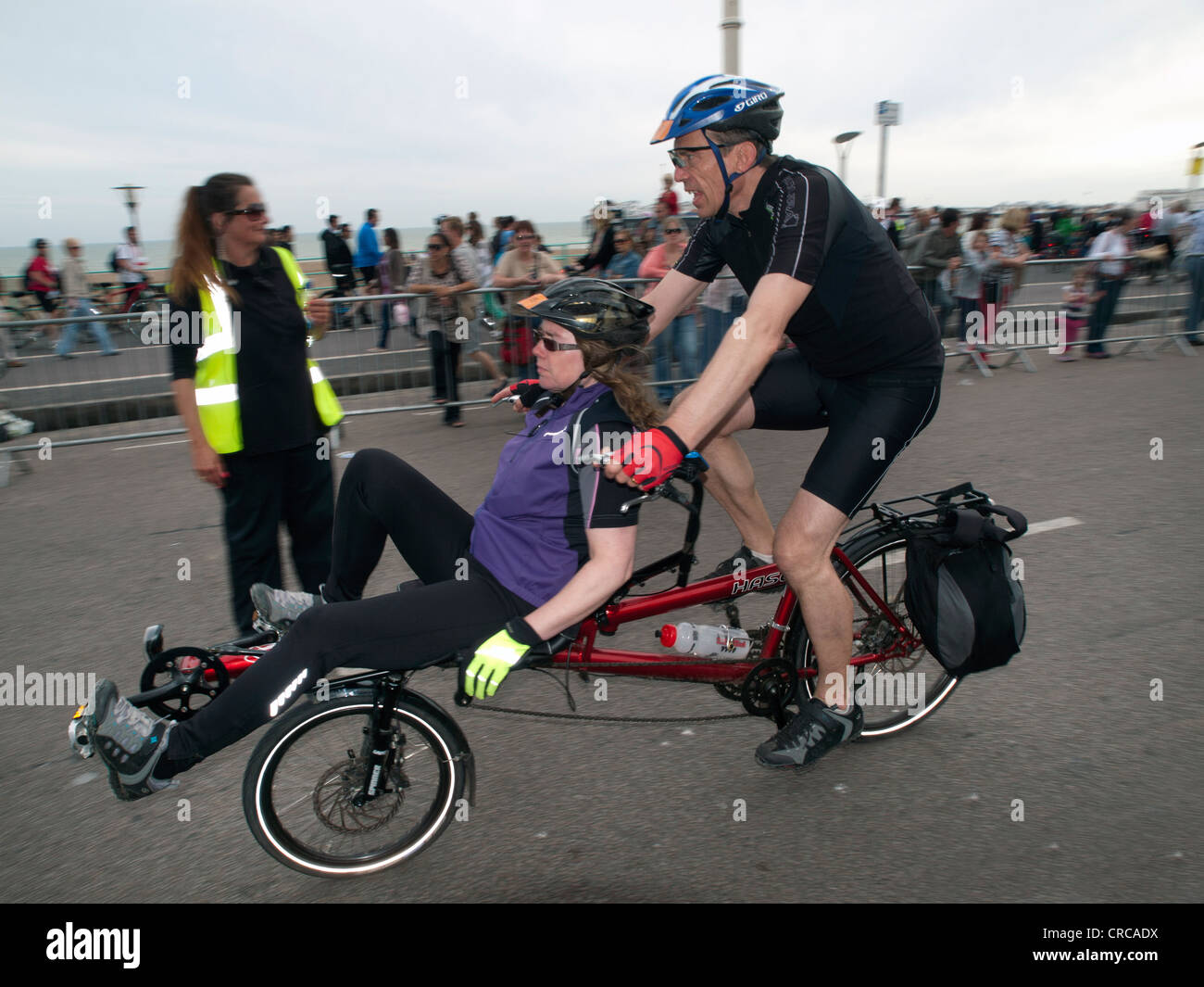 At the end of the London to Brighton Bike Ride Stock Photo Alamy