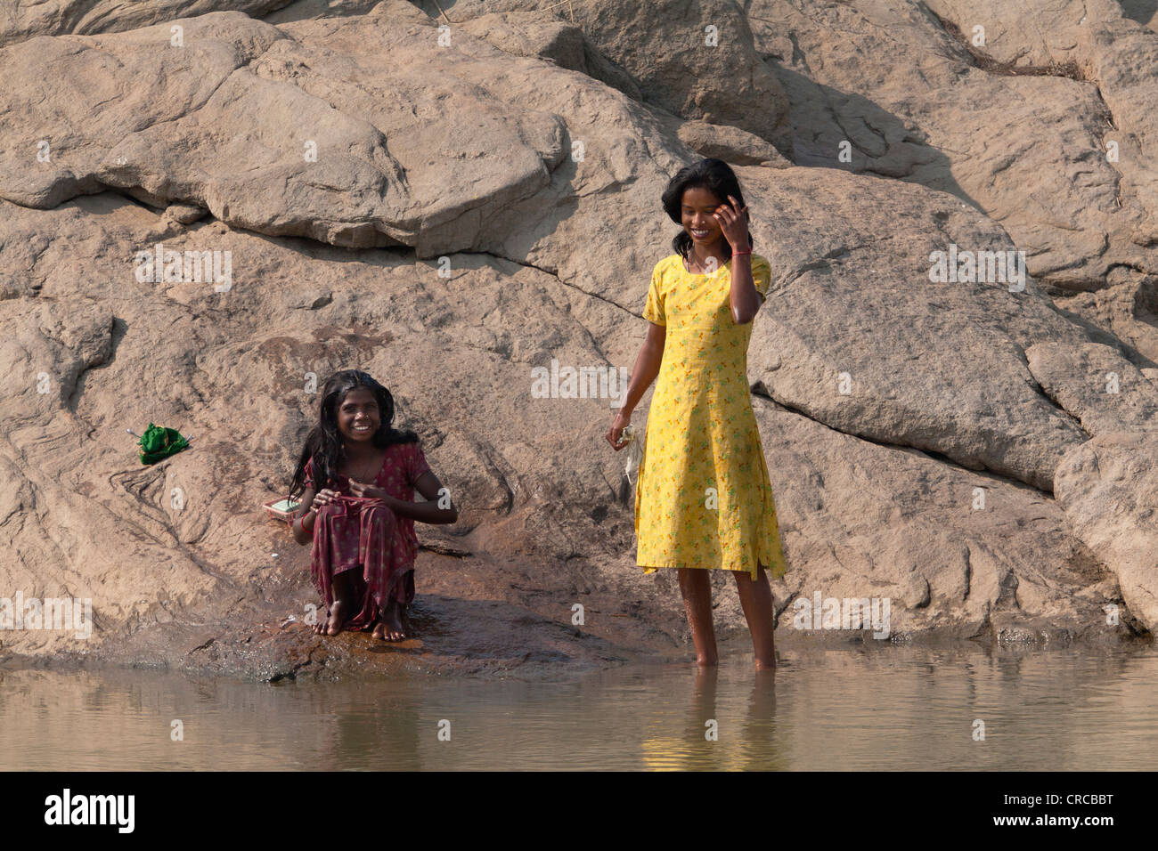 Assamese girl bathing