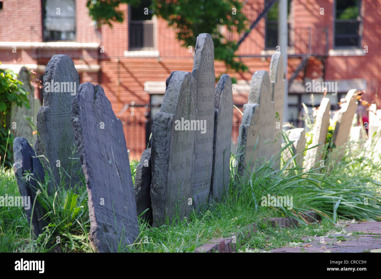 Cemetery on Boston Freedom Trail Stock Photo