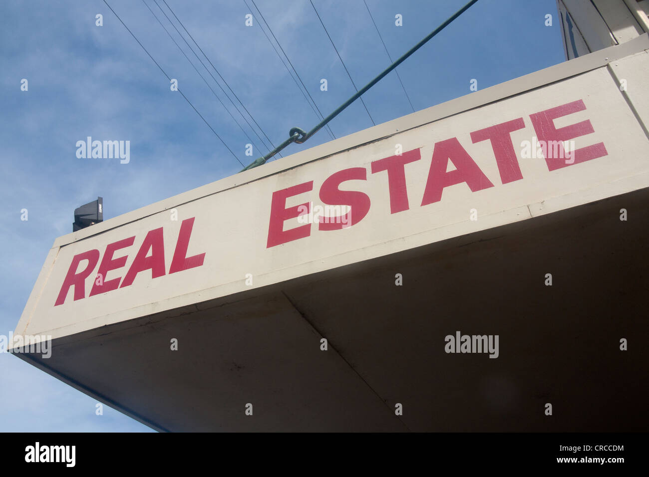 'Real Estate' sign at estate agent offices Queensland Australia Stock Photo Alamy