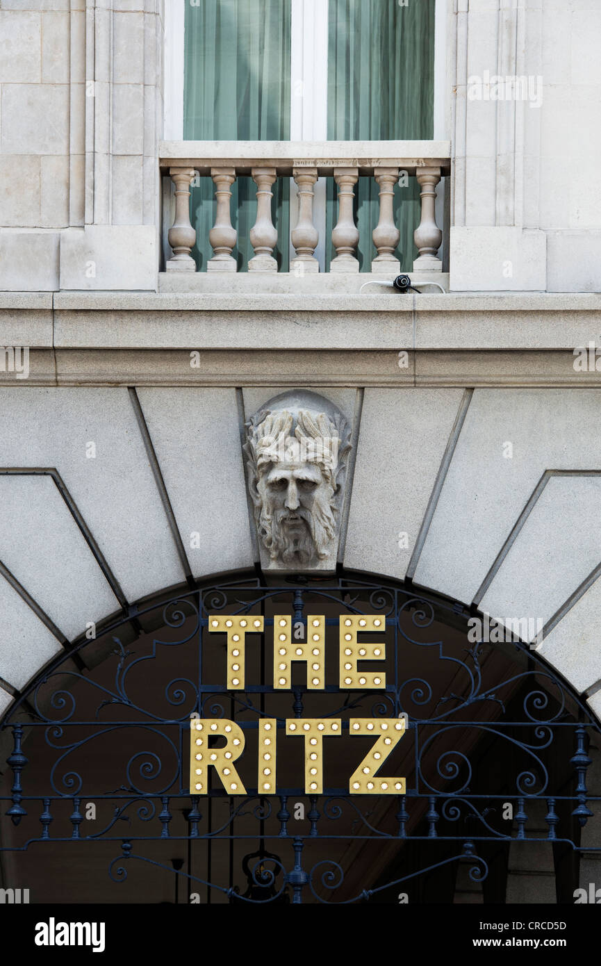 The Ritz sign. Piccadilly, London, England Stock Photo
