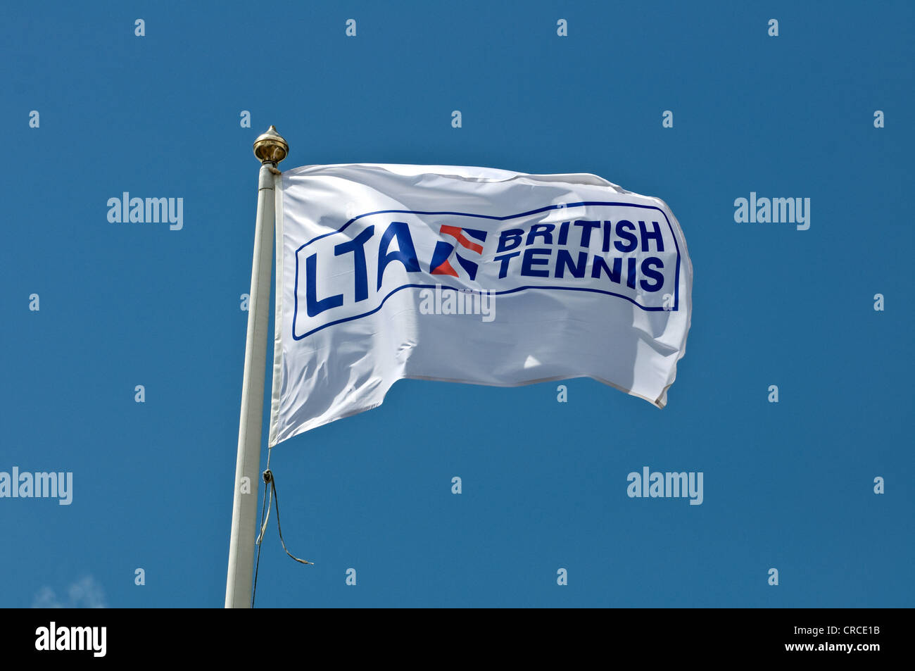 Lawn Tennis Association Flag flying over the Nottingham Tennis Centre during the AEGON Nottingham Challenge tour event Stock Photo
