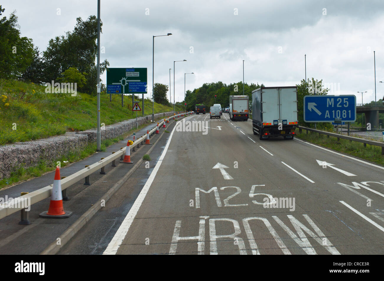 M25 at Heathrow exit, South Mimms Stock Photo