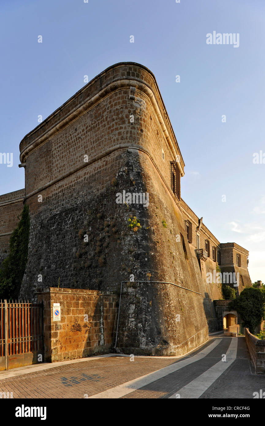 Castle with battlements, Forte Sangallo or Rocca dei Borgia, 16th century, Civita Castellana, Lazio, Italy, Europe Stock Photo