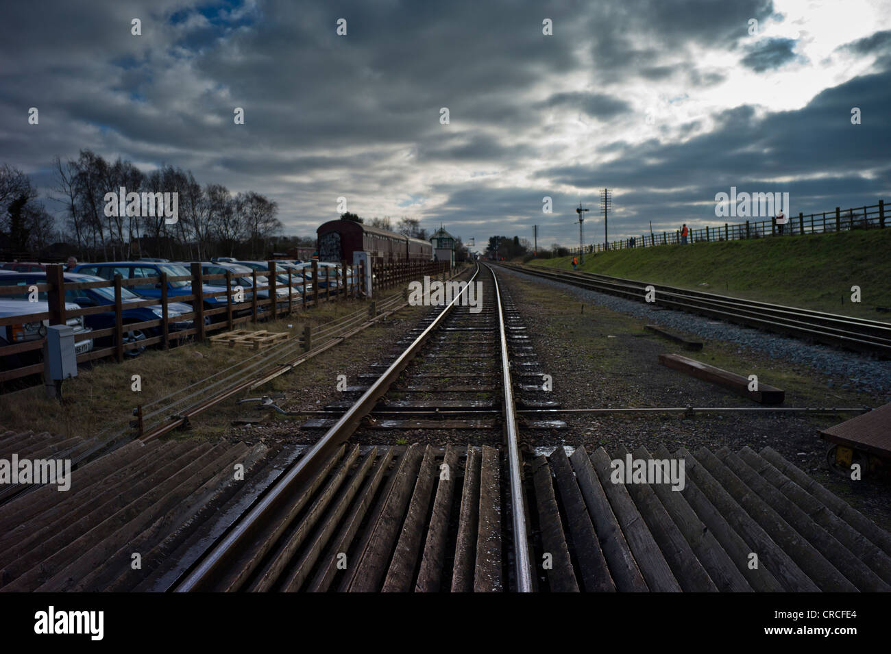 View down the tracks at Quorn station on the Great Central Railway