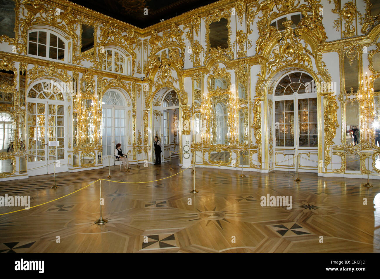 Mirror Room, Catherine Palace, Tsarskoye Selo, UNESCO World Heritage Site, St. Petersburg, Russia Stock Photo