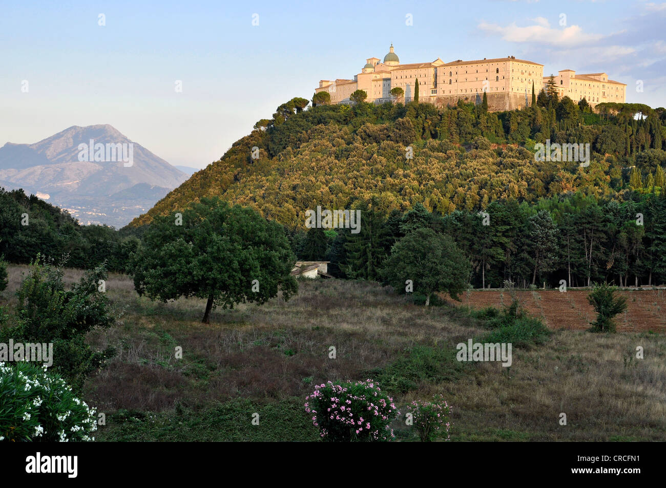 Benedictine abbey of Montecassino, Monte Cassino, Cassino, Lazio, Italy, Europe Stock Photo