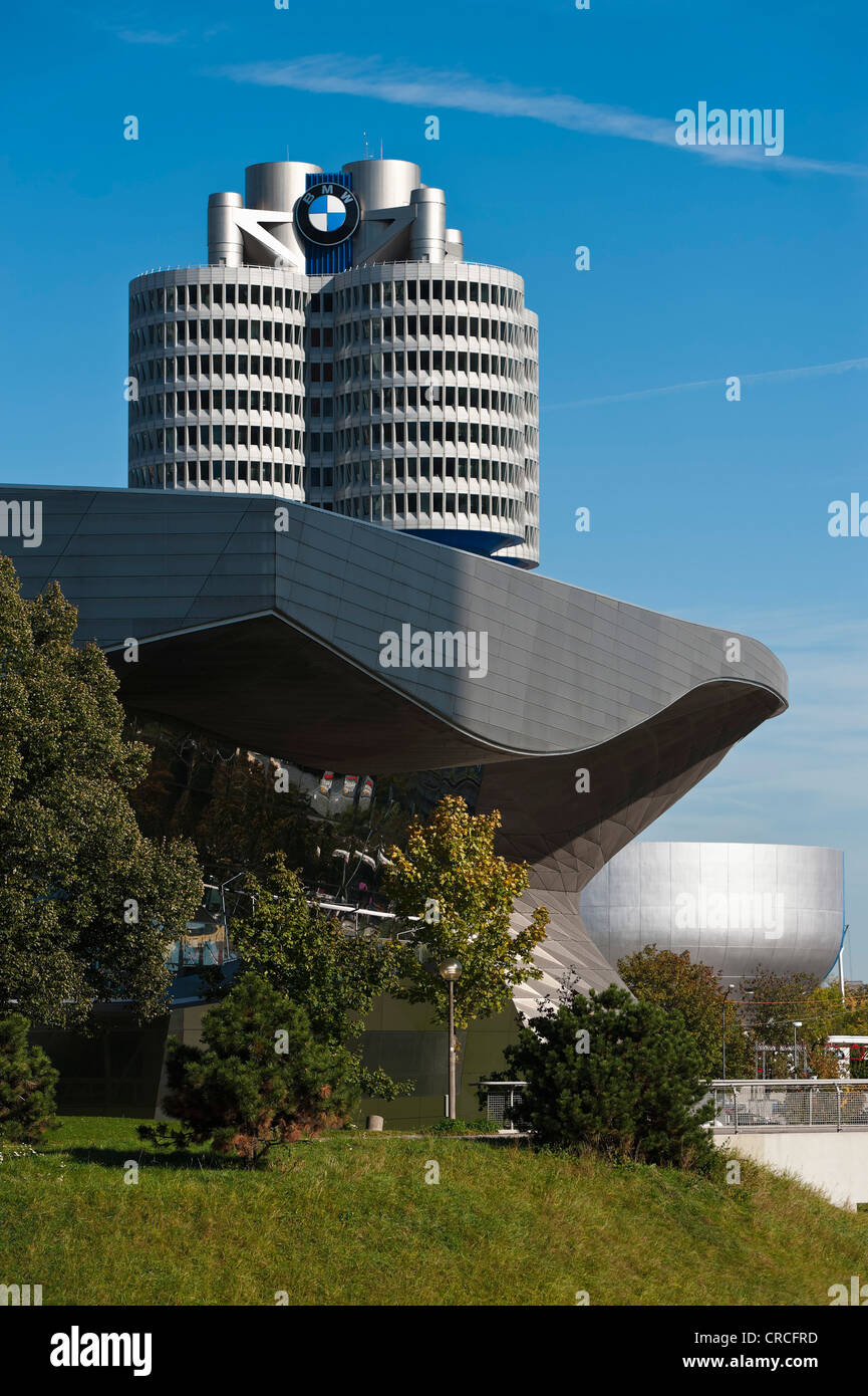 BMW World building at front, the BMW Museum, right and the BMW