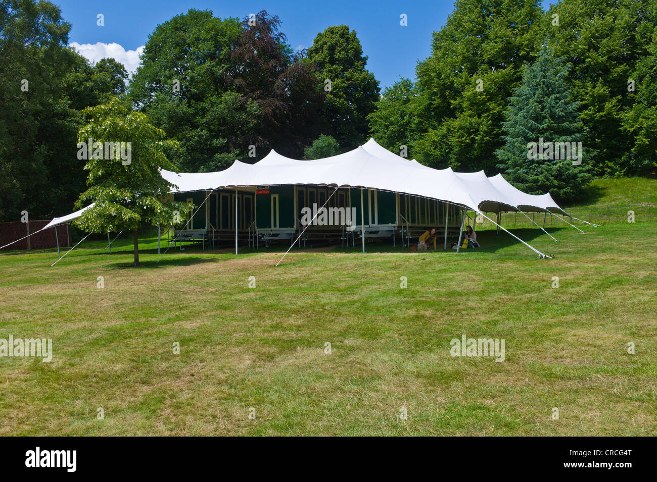 Covered outdoor public toilets Stock Photo