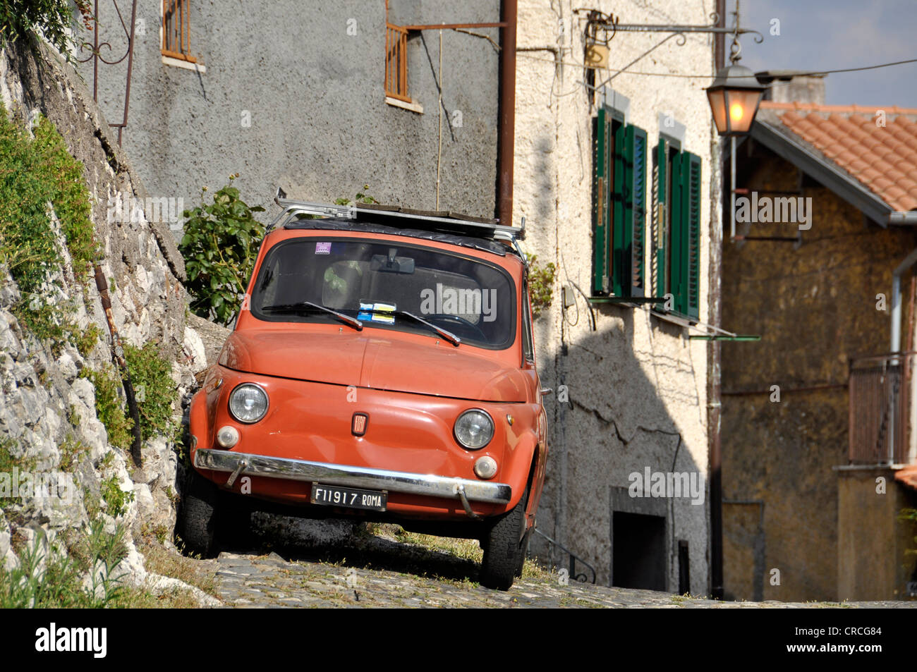 Old Fiat 500 or Cinquecento, Palestrina, Lazio, Italy, Europe Stock Photo