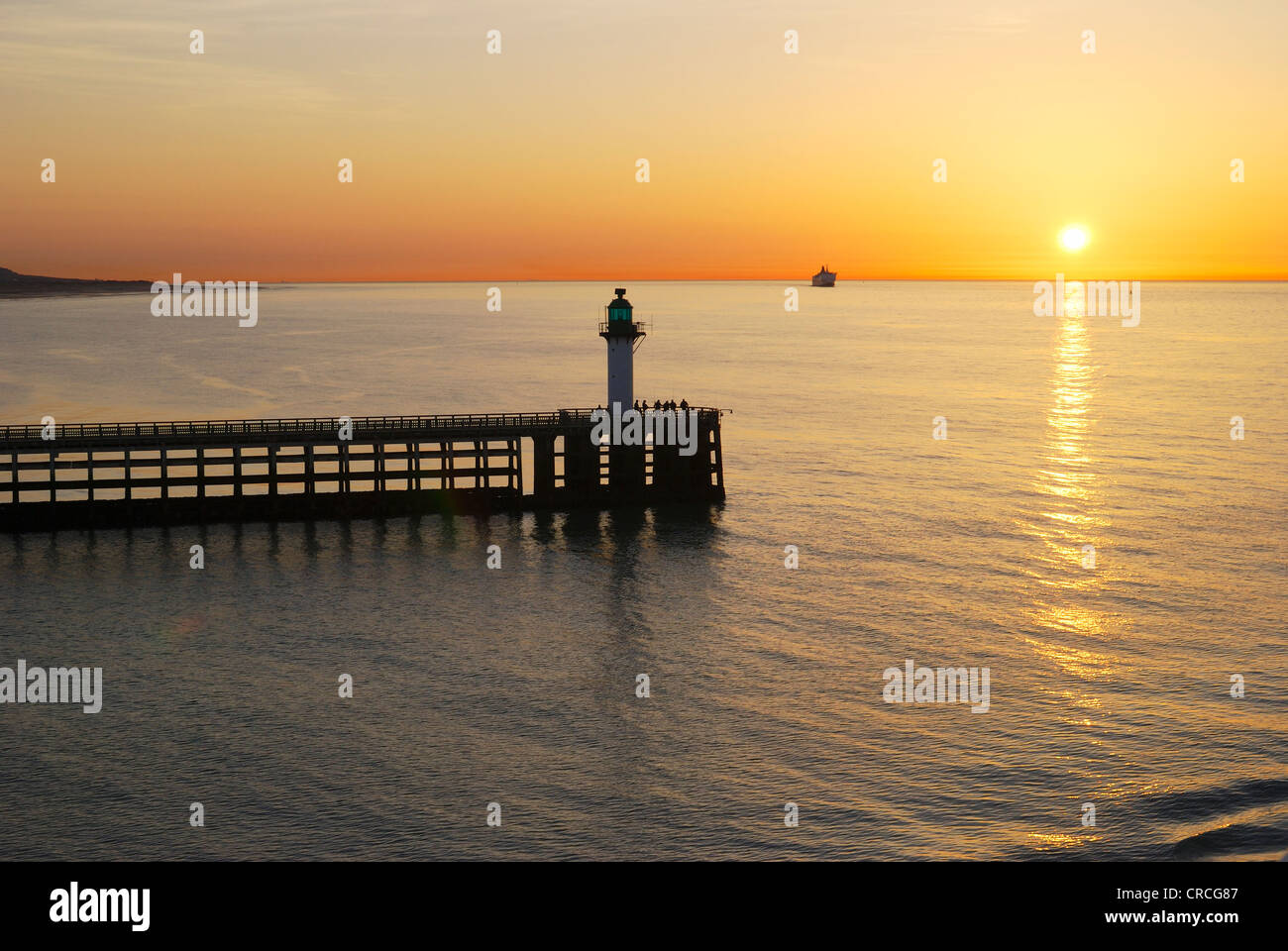 Car Ferry approaching harbour (ferry port) Calais. PasdeCalais