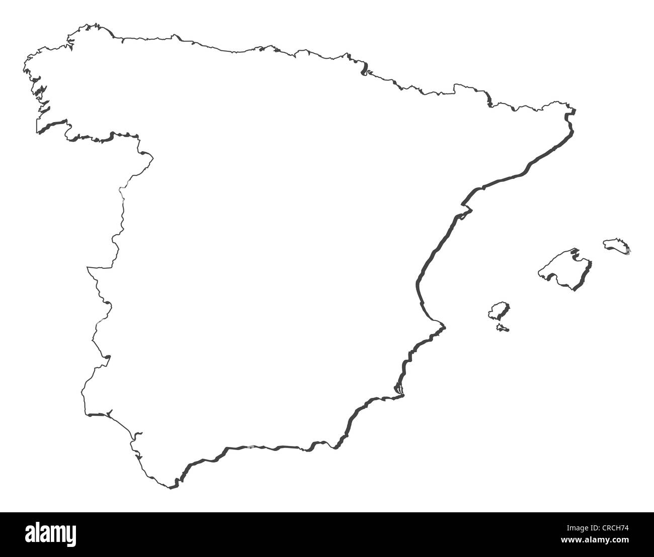 Political map of Spain with the several regions Stock Photo - Alamy