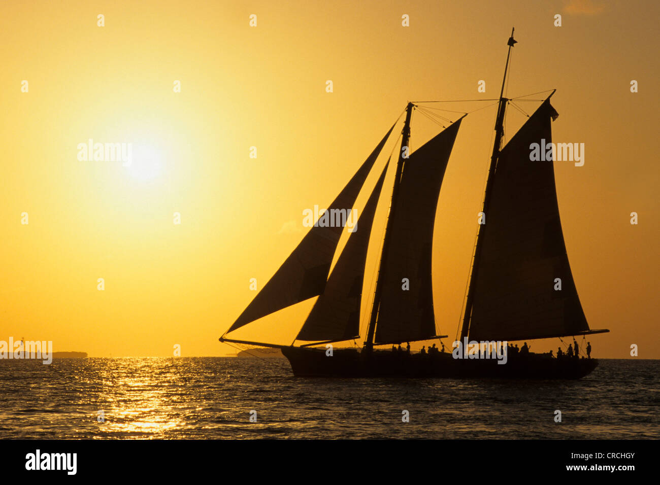 sailing ship in sunset, USA, Maine Stock Photo Alamy