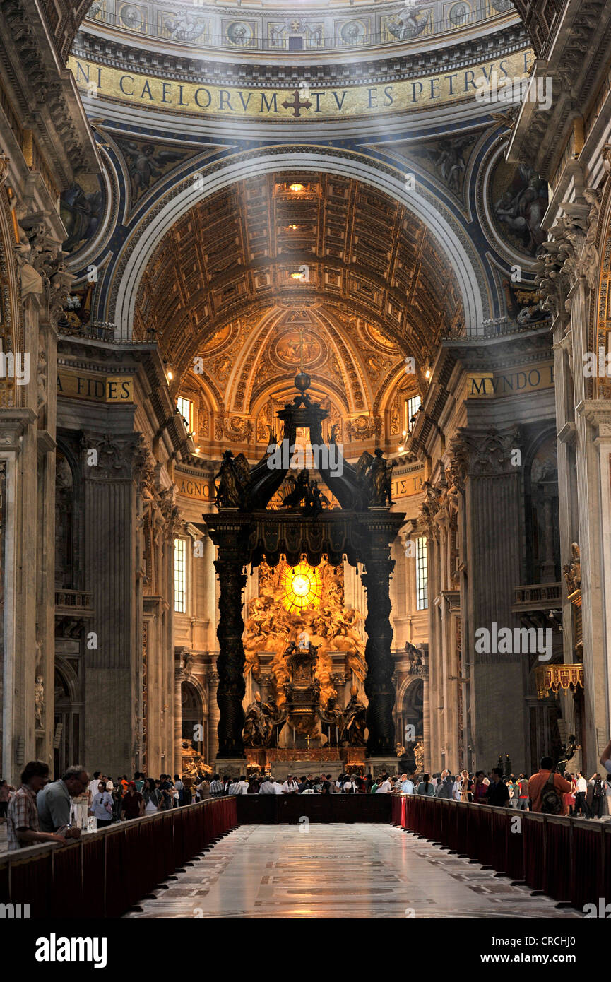 St. Peter's baldachin, Bernini's baldachin above the papal altar of St ...