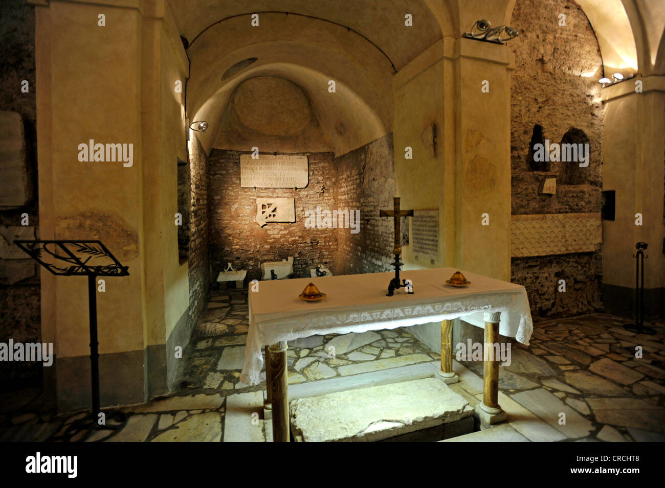 Crypt of St. Sebastian in the of San Sebastiano, Via Appia Antica, Rome, Lazio, Italy Crypt of St. Sebastian in the of San Sebastiano, Via Appia Antica, Rome, Lazio, Italy