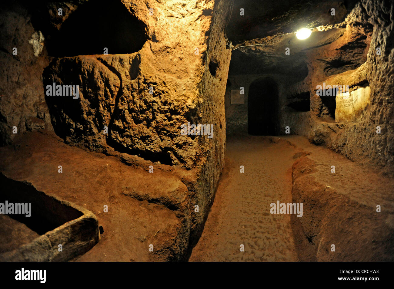 Corridor with grave niches in the Catacombs of San Sebastiano, Via ...